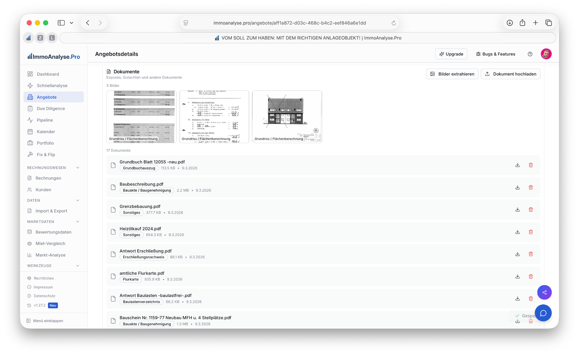 Dokumentenverwaltung mit Bildergalerie und kategorisierten PDFs