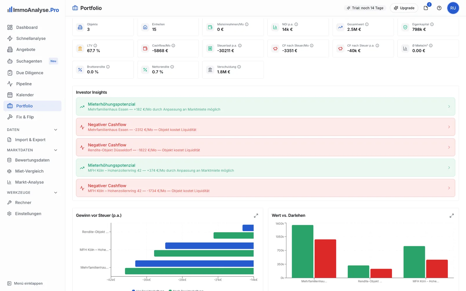 Screenshot: Portfolio-Management